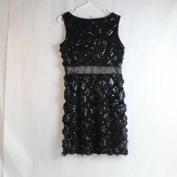 Forever Dress Women's M Black Sleeveless Sequin Zip Party Dress - Very Good!