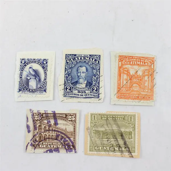 Lot Of 5 Guatemala Stamps Used Cut Square 1920s 1940s