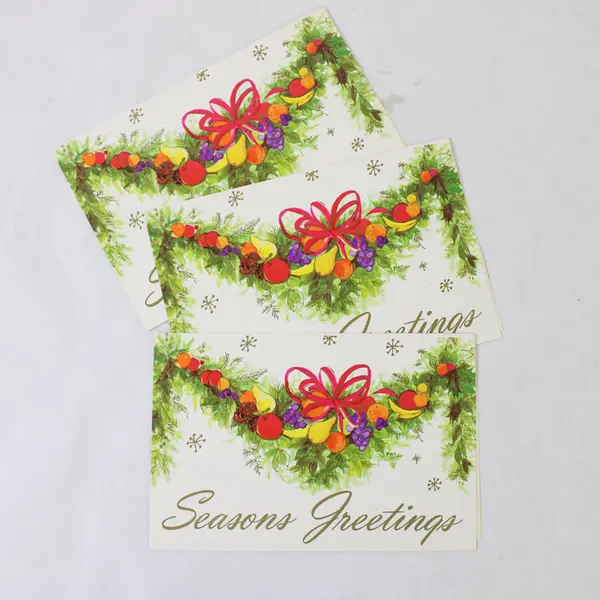 Lot of 3 Vintage "Seasons Greetings" Yuletide Holiday Greeting Cards