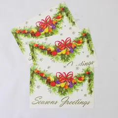 Lot of 3 Vintage "Seasons Greetings" Yuletide Holiday Greeting Cards