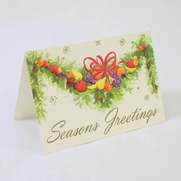 Lot of 3 Vintage "Seasons Greetings" Yuletide Holiday Greeting Cards
