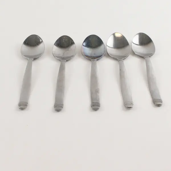 Lot of 5 Cuisinart Flatware CUI17 Pattern Stainless Teaspoons 6.5" Good
