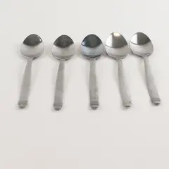 Lot of 5 Cuisinart Flatware CUI17 Pattern Stainless Teaspoons 6.5" Good