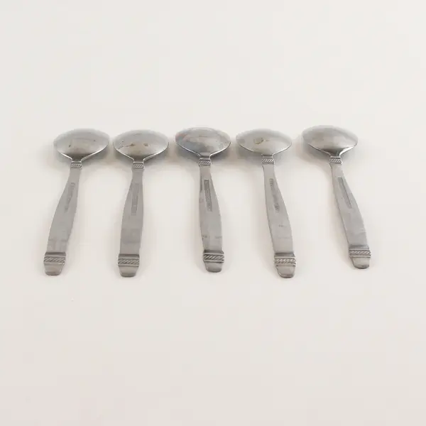 Lot of 5 Cuisinart Flatware CUI17 Pattern Stainless Teaspoons 6.5" Good