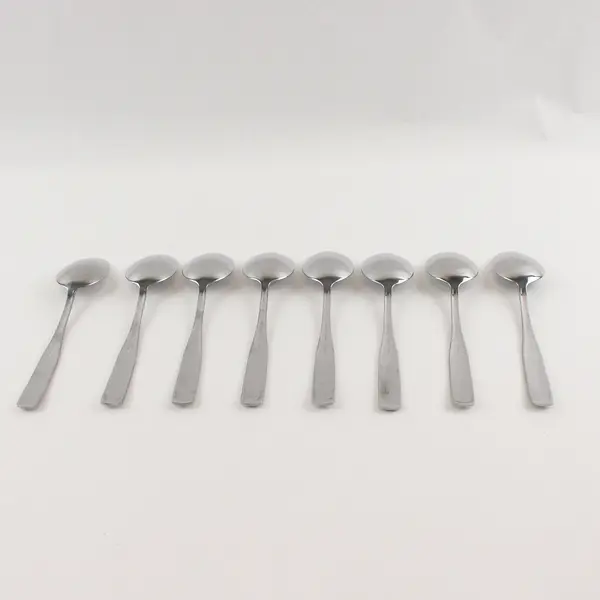 Lot of 8 Cambridge Silver Madison Pattern SS Oval Soup Spoons 7.5" 5" Handle