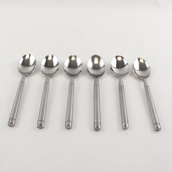 Lot of 6 Cambridge Silver Tripoli II-Sand Pattern 18/0 SS Oval Soup Spoons 7.75"
