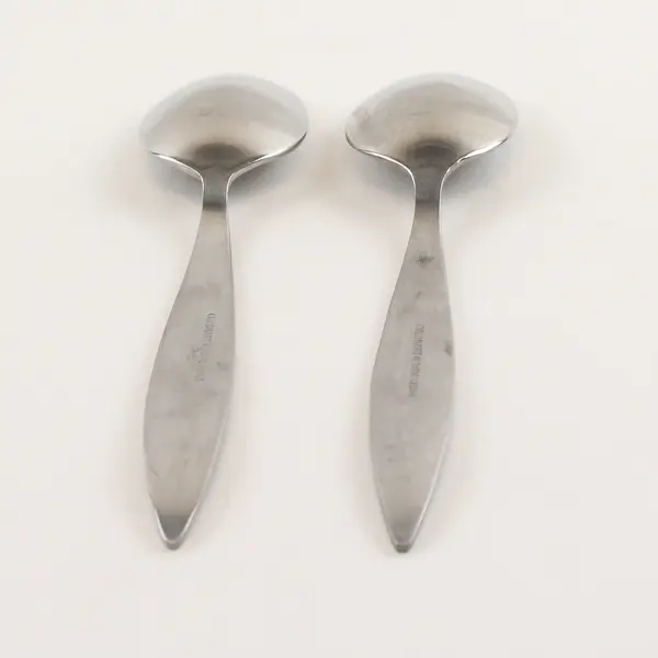 2 Cuisinart Flatware CUI22 Pattern 18/10 SS Soup Spoons 7.25" Rare HTF Pattern