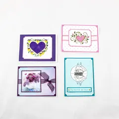 4 Pc Lot New Birthday Cards Laser Cut Embellished Floral Nautical Handmade