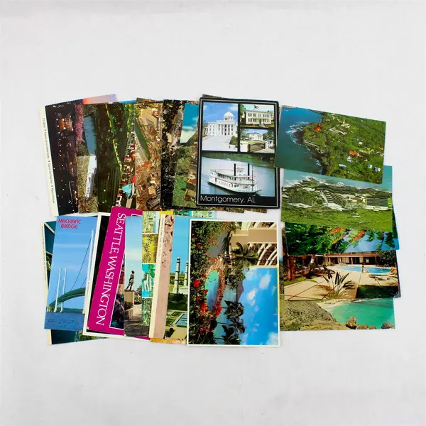 Lot of 25 Vintage Used USA International Postcards Crafting Junk Journal 