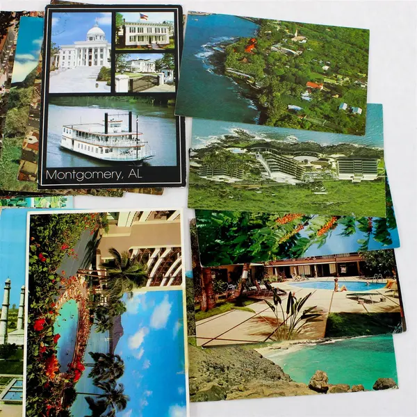Lot of 25 Vintage Used USA International Postcards Crafting Junk Journal 