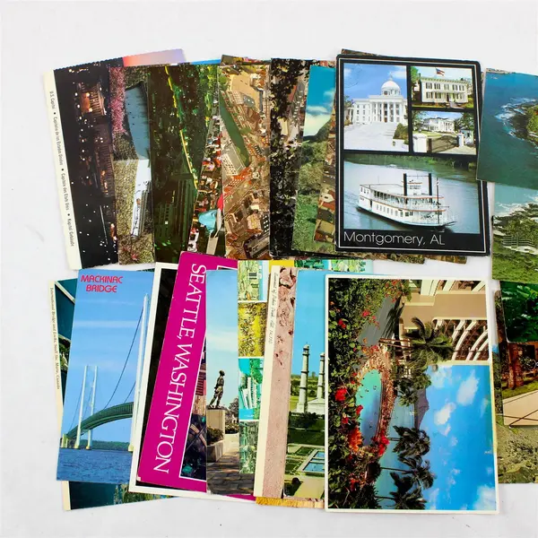 Lot of 25 Vintage Used USA International Postcards Crafting Junk Journal 