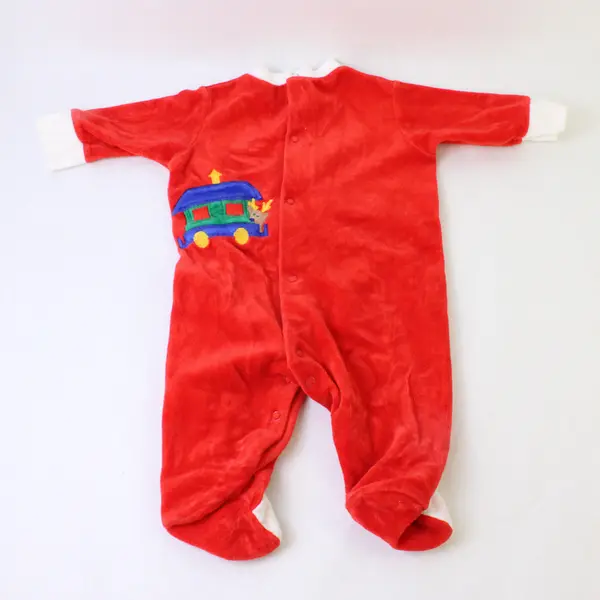 VTG Little Me by Schwab Christmas Toy Train Design Footed Pajamas 14-17 lbs