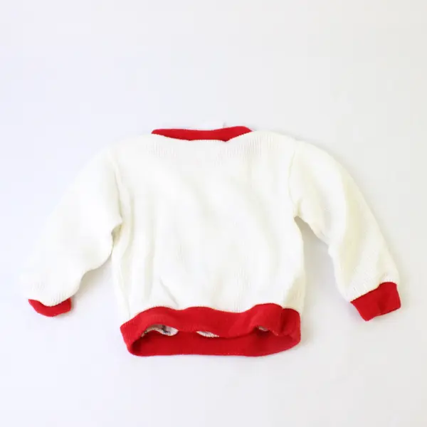 VTG Willow Bay White and Red Knit Panda Sweater Baby's Size 24M Flawed