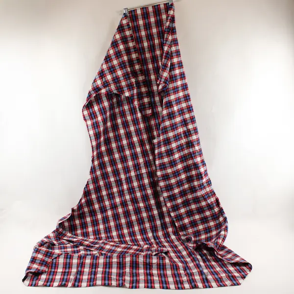 Red Blue White Plaid Flannel Fabric 49x58 Craft Patchwork Sample