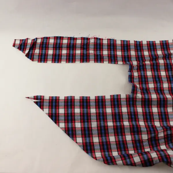 Red Blue White Plaid Flannel Fabric 49x58 Craft Patchwork Sample