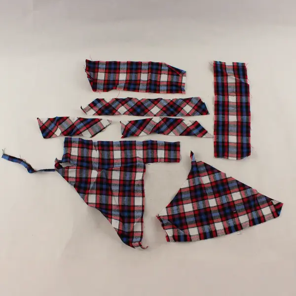 Red Blue White Plaid Flannel Fabric 49x58 Craft Patchwork Sample