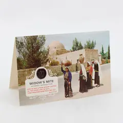 Vintage Widow's Mite Coin Reproduction On Greeting Card Bethlehem 