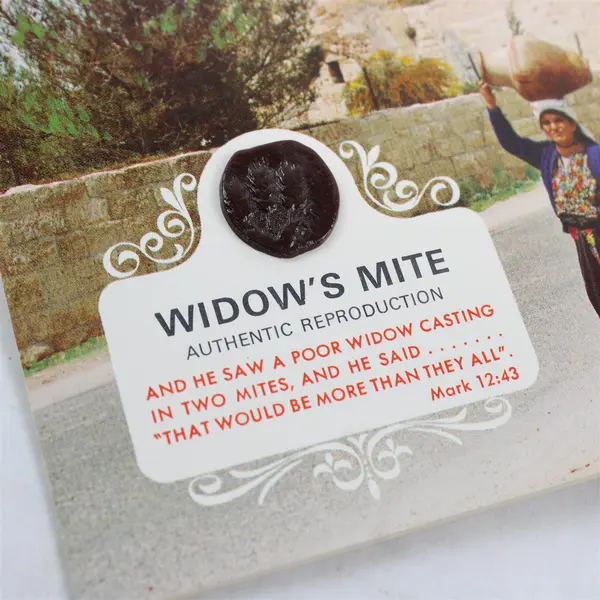 Vintage Widow's Mite Coin Reproduction On Greeting Card Bethlehem 