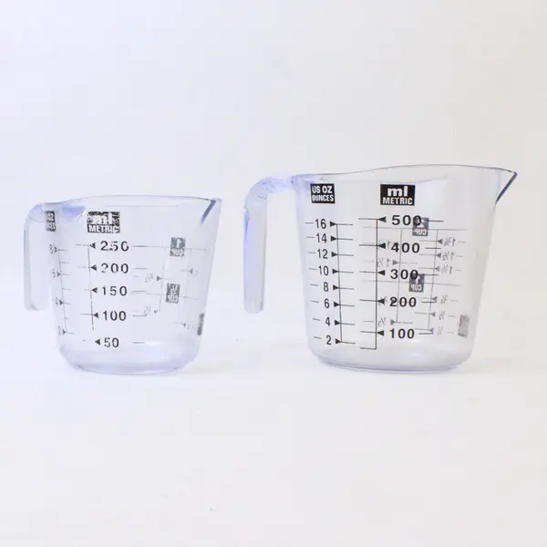 Lot of 2 Good Cook Clear Plastic Measuring Cups 1 Cup & 2 Cup