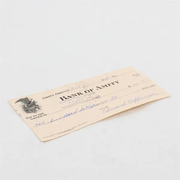 Vintage 1948 Bank Of Amity Check Amity Oregon