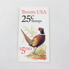 US Scott BK158 Booklet 20 Pheasant Stamps Sealed 1988