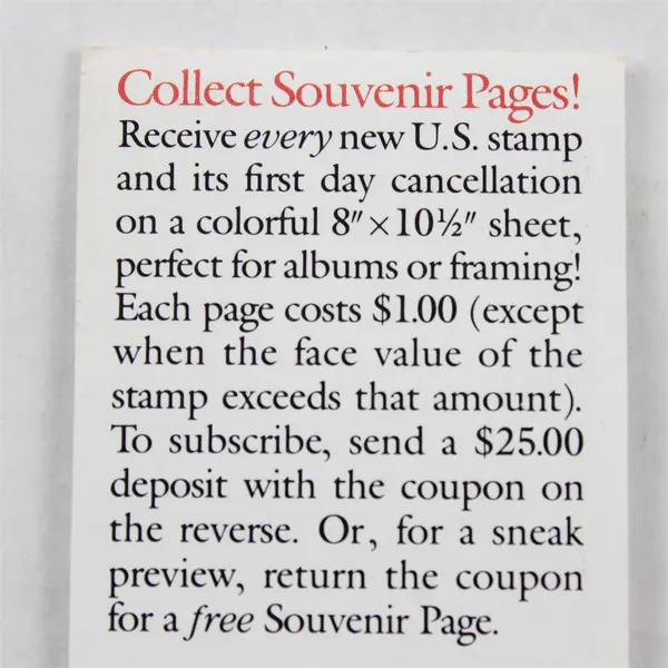 US Scott BK158 Booklet 20 Pheasant Stamps Sealed 1988