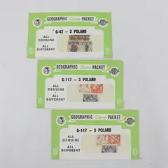 Lot Of 3 Geographic Stamp Packets Poland Stamps (9 Stamps Total)