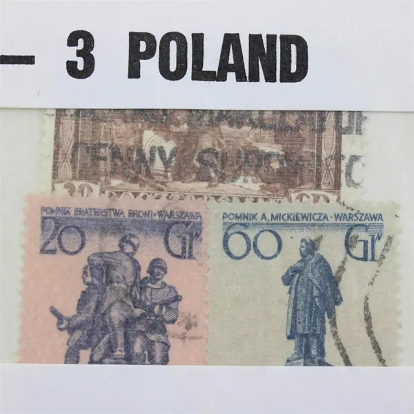 Lot Of 3 Geographic Stamp Packets Poland Stamps (9 Stamps Total)