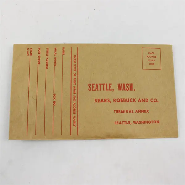 Vintage Sears Roebuck And Co Seattle Washington Mail Order Payment Envelope