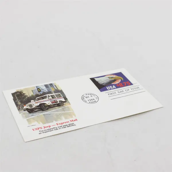 Lot Of 2 USPS Jeep Express Mail 1988 Fleetwood FDC Eagle & Moon $8.75 Stamp