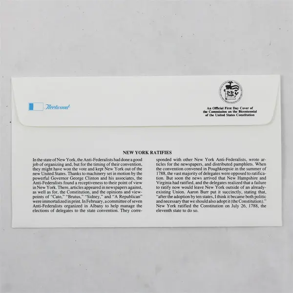 Lot Of 5 US Constitution Bicentennial 1988 Fleetwood FDC NY MA MD NH VA Issues