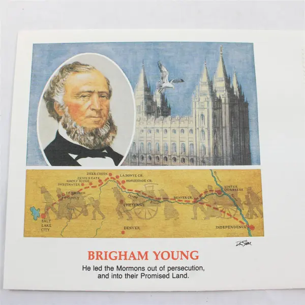1988 Brigham Young Fleetwood Commemorative Cover 1986 Liberty 1947 Utah Stamp