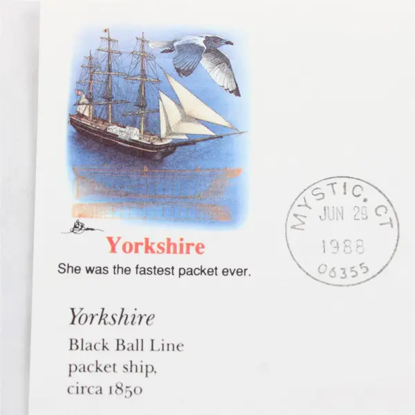 Lot Of 3 Fleetwood FDC Postcards 1988 Yorkshire Ship Iowa Territory Wooden Eagle