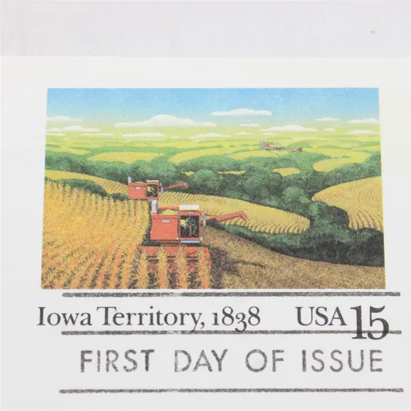 Lot Of 3 Fleetwood FDC Postcards 1988 Yorkshire Ship Iowa Territory Wooden Eagle