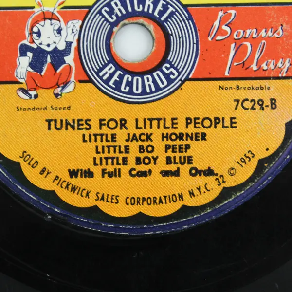 Cricket Records Bonus Play Tunes For Little People 7" Vinyl Record