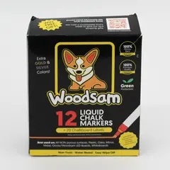 Set Of 12 Woodsam Liquid Chalk Markers Non-Toxic Water Based Reversible Tips