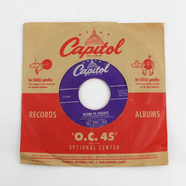 Nat King Cole Return To Paradise Angel Eyes With Billy May 7"Vinyl Record 