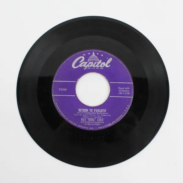 Nat King Cole Return To Paradise Angel Eyes With Billy May 7"Vinyl Record 