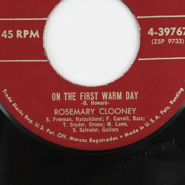 Rosemary Clooney  Botch-A-Me / On The First Warm Day 7" Vinyl Record