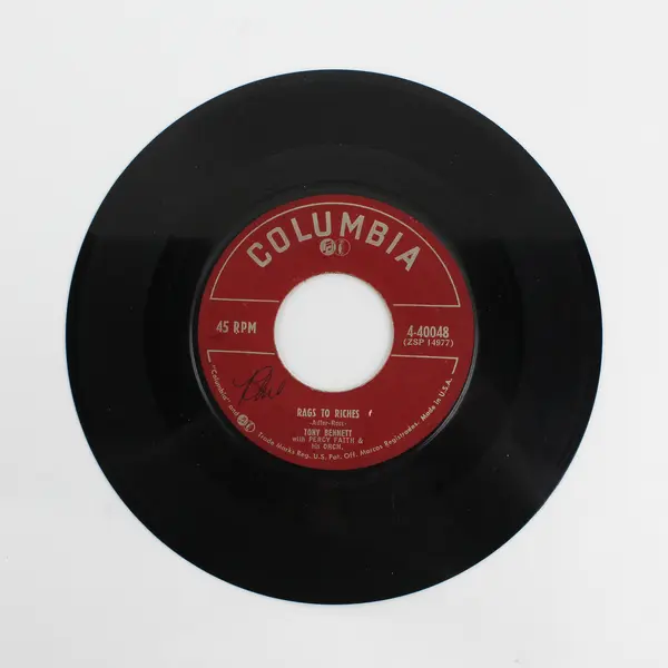 Tony Bennett - Rags To Riches / Here Comes That Heartache 7" Vinyl Record