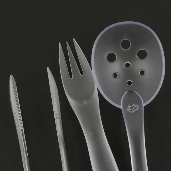 Lot Of 3 Pampered Chef Frosted Clear Plastic Serving Kitchen Utensils Assorted