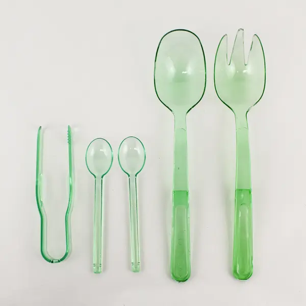 Lot Of 5 Pampered Chef Clear Green Plastic Assorted Serving Kitchen Utensils