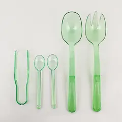Lot Of 5 Pampered Chef Clear Green Plastic Assorted Serving Kitchen Utensils