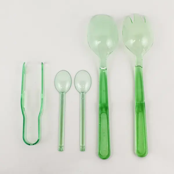 Lot Of 5 Pampered Chef Clear Green Plastic Assorted Serving Kitchen Utensils