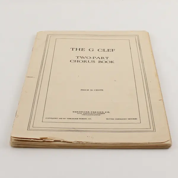 Vintage 1927 The G Clef Two-Part Chorus Book Acceptable 