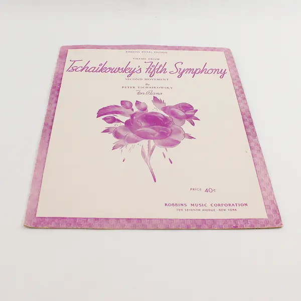 Tschaikowsky's Fifth Symphony Second Movement for Piano 1942 Sheet Music