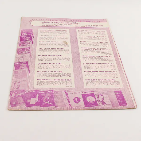 Tschaikowsky's Fifth Symphony Second Movement for Piano 1942 Sheet Music