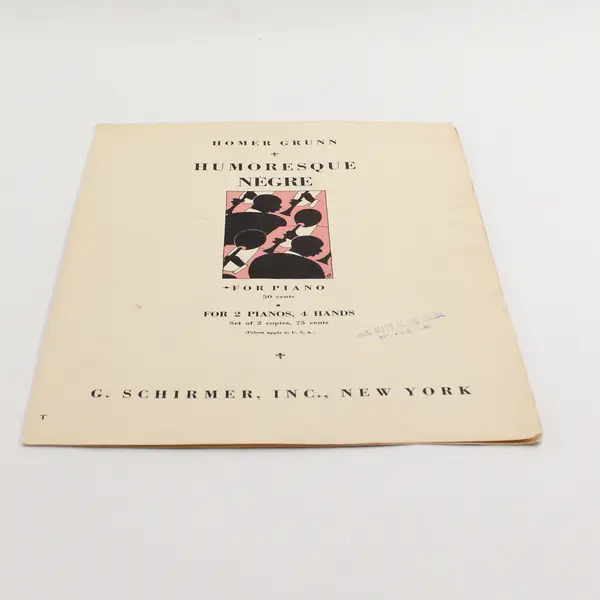 Vintage Sheet Music Humoresque Negre by Homer Grunn 2 Pianos 4 Hands 1928