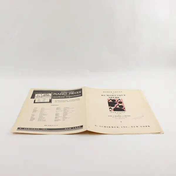 Vintage Sheet Music Humoresque Negre by Homer Grunn 2 Pianos 4 Hands 1928