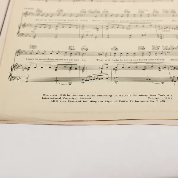Vintage Say A Pray'r For The Boys Over There 1943 Sheet Music by Herb Magidson